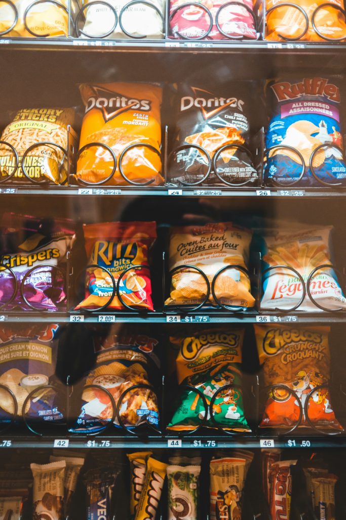 vending machine with nutritious snacks and drinks