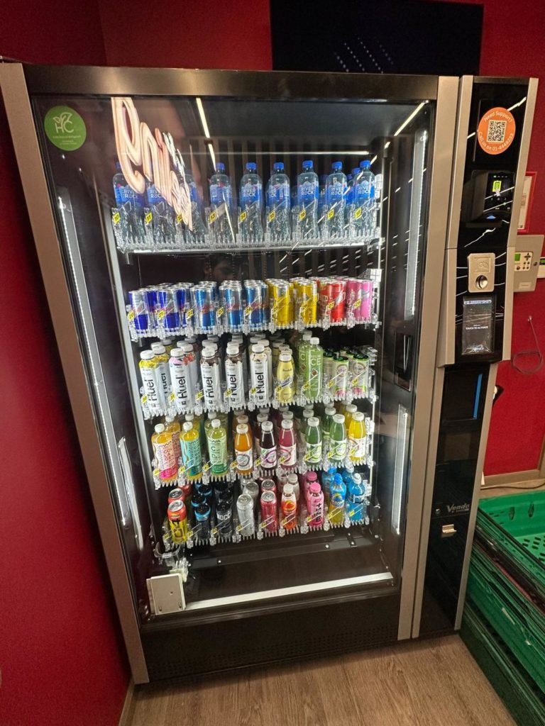Commercial vending machine in a modern UK office providing reliable workplace refreshments